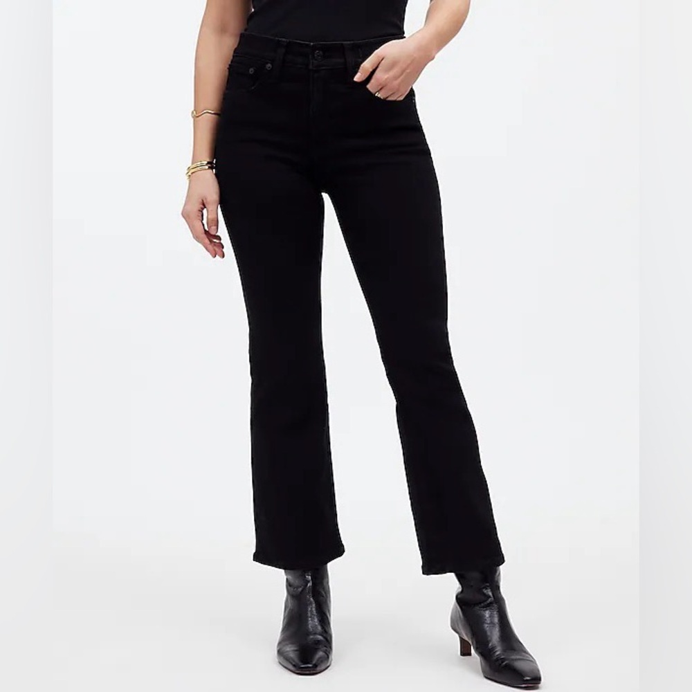 Madewell Kick Out Crop Black Jeans Size 28